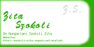 zita szokoli business card